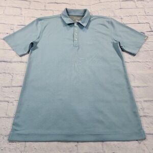Cariloha MENS SIZE L Blue Short Sleeve Crazy Soft Bamboo Blend Polo Golf